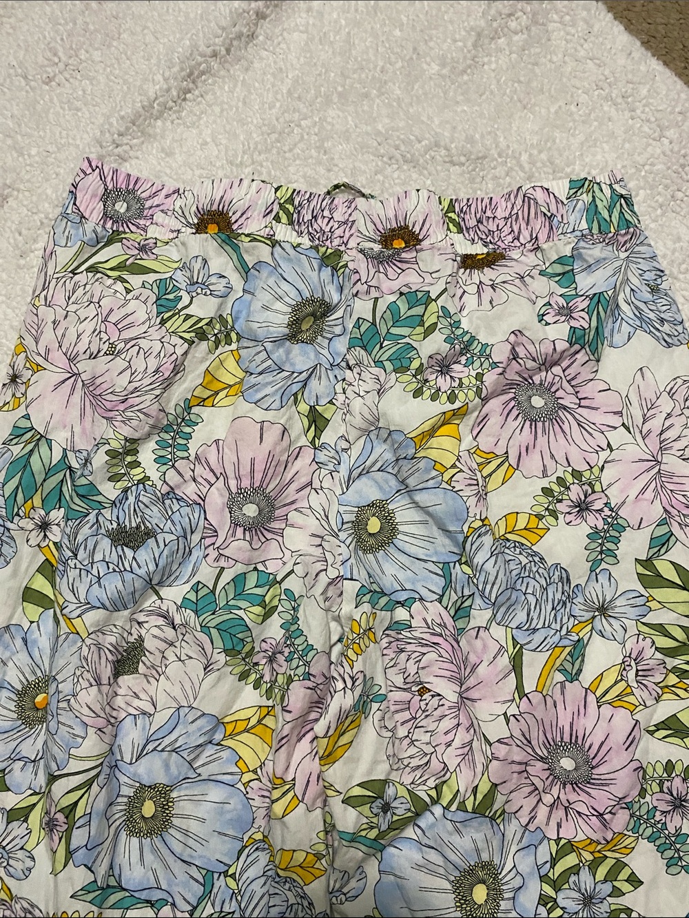 Gap Womens size Lg Floral Cotton Lounge Pants in Pastel Multicolor leafy Print - Picture 13 of 16